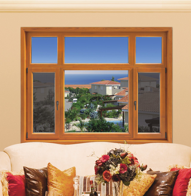 Aluminum clad wood M90A window and sand integrated window